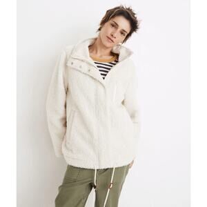 NWT Madewell Women’s Ivory Cream Resourced Drapey Sherpa Snap Front Jacket XS